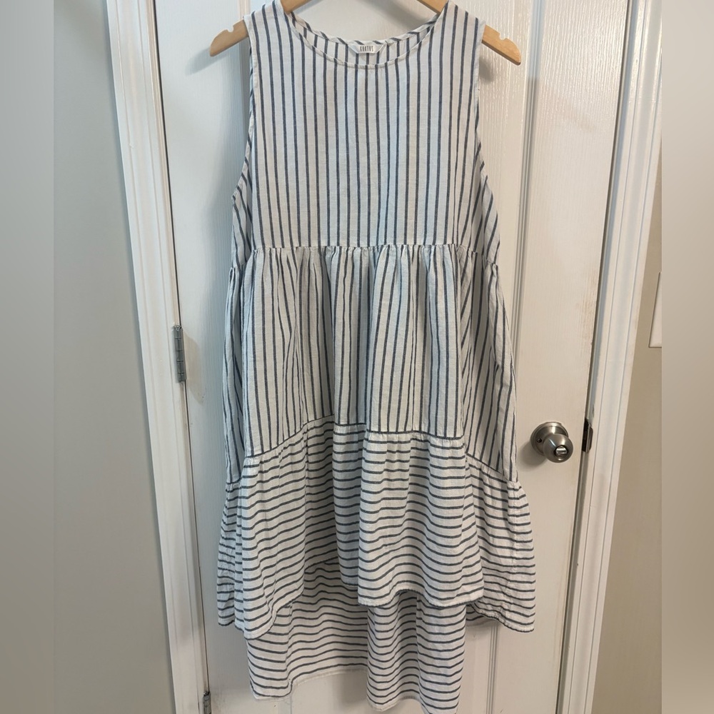 Kaktus Blue and White Striped Dress